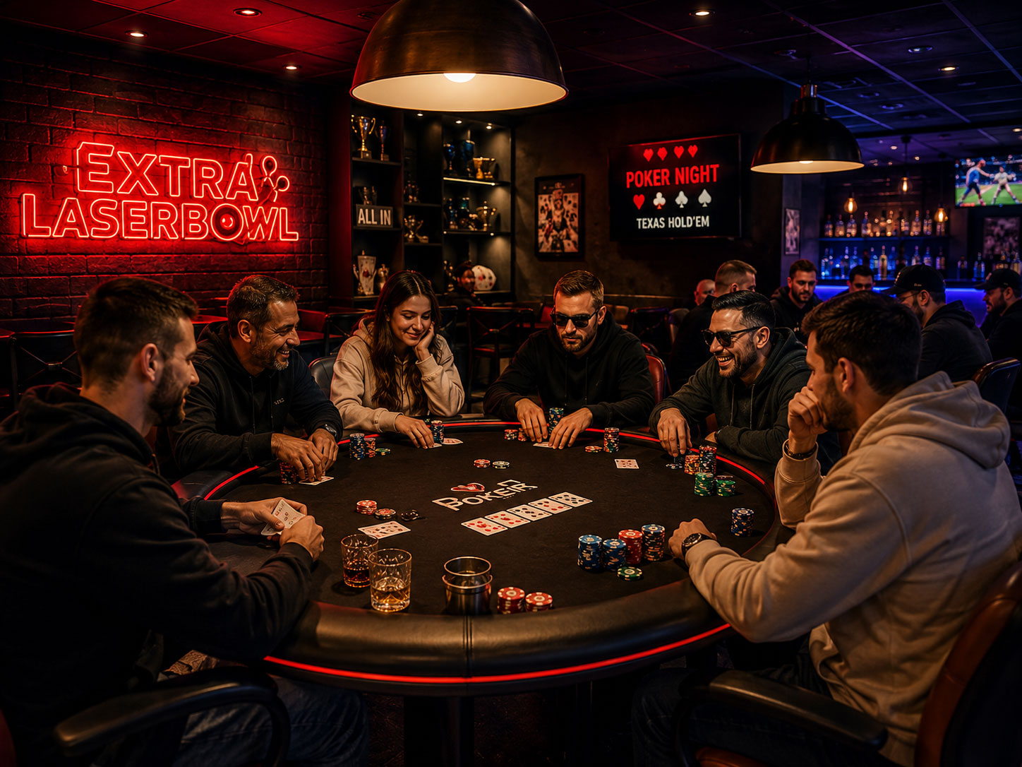 Ambiance soirée poker ExtraLaserBowl